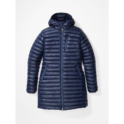 Marmot Down Jacket Navy NZ - Long Avant Jackets Womens NZ6508941